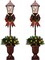 2Pack 3.5-Foot Christmas Decorated Pre-Lit Lamp Post with 20 LED Lights with Timer by Batteries Operated for Front Door, Entryway, Patio Porch Home Decorations,Indoor&Outdoor use